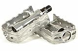 Coppia Di Alluminio Pedali Asse Retro Vintage Per Bicicletta 3194pl Argento Cromato