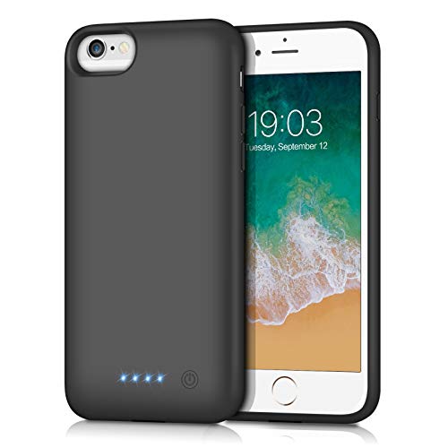 Kilponen Funda Batería para iPhone 6/6S/7/8, [6000mAh] Funda Cargador Portatil Batería Externa Ultra Carcasa Batería Recargable Power Bank Case para iPhone 6/6S/7/8 (4.7 Pulgadas)