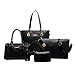 Produktbild Kairuun Damen Handtaschen Große Henkeltaschen Satchel Crossbody Umhängetaschen Taschen Geldbörse mit 6 Stück Set