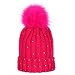 Produktbild Happy Event Kinder Baby Strass halten warme Winter Pelz Ball Gestrickte Wolle Säumen Hut (Pink)
