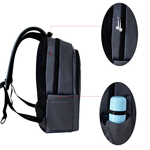 Slotra Laptop Business Rucksack 15,6-17 Zoll Grau Sport Schule Jungen Ourdoor Uni Student Büro Dayback Notebooktaschen - 5