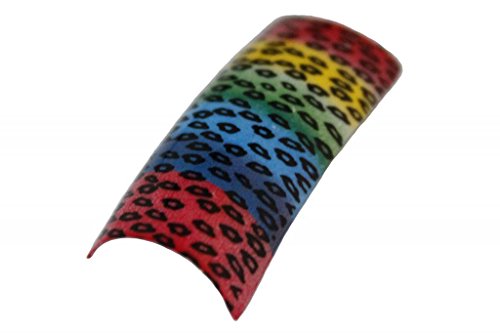 Effect Beauty 100pcs Multi Coloured Cheetah Acrylic Pre-Designed Nail Tips With Storage Box - Tip Sizes 1-10