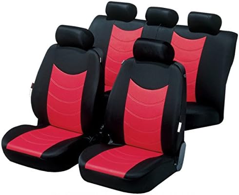 Timon 54016, Car seat covers, protective covers, Complete set, red, black