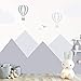 Produktbild Wandaufkleber Berge und Luftballons grau. Wandtattoo für das Babyzimmer