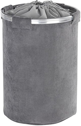 Wenko 62085100 Wäschesammler Cordoba Wäschekorb, Fassungsvermögen 68 L, Polyester, grau, 40 x 40 x 54 cm