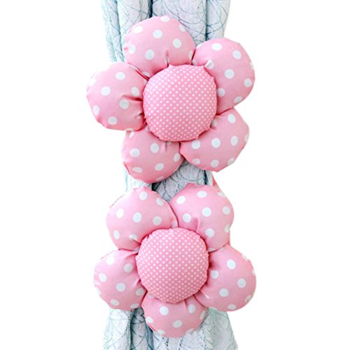 DDLBiz® 1 Paar Sonnenblumenfenster -Vorhang Buckle Decor (Pink)