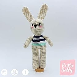 MUÑECO AMIGURUMI DE GANCHILLO PARA BEBÉ- MUÑECO DE CROCHET PARA NIÑO O NIÑA - REGALO CONEJO- PRETTY DOLLY