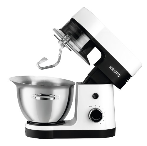 Krups KA3031 Küchenmaschine Perfect Mix 9000 (900 Watt, 4 L Volumen, 6 Geschwindigkeitsstufen) weiß / grau / edelstahl gebürstet - 2