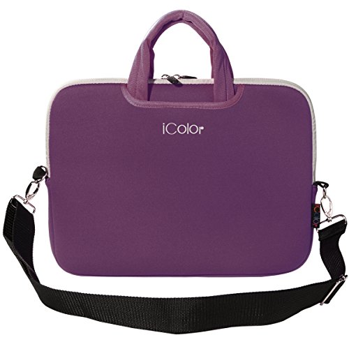 iColor Netbook- und iPad- Tasche Notebooktasche Laptoptasche Schutzhülle für Größe 9,7 10 10,2 Zoll mit Zubehörfach und Schultergurt