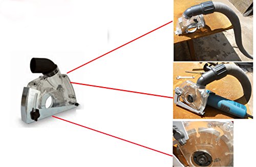 Herzo Expert 115mm / 125mm Winkelschleifer Absaughaube mit Führungsschlit und Trennscheiben. - 8