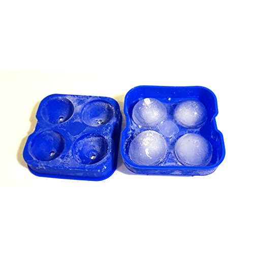 PRIMANEO – 4er Eiskugelform Ice Balls XXL 4 Eiskugeln Silikonform Eiswürfelform Eiskugeln Sphere Mold Maker Whiskey Gin Wodka (Pink) - 4