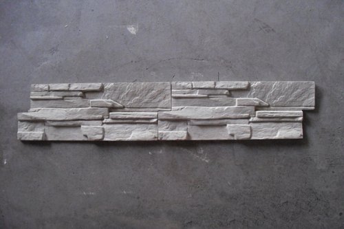 @tec Betonform Schalungsform Gießform Plastikformen für Beton, Naturstein Klinker/Wandverkleidung/Wandverblender/Verblendsteine für innen/außen, 2er-Set Riemchen Stein-/Bruchsteinoptik je 18x50cm - 3