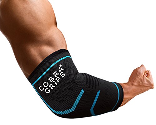 Blue Elbow Sleeve Recovery Compression Support for Workouts Weightlifting Arthritis, Tendonitis Tennis and Golfer's Elbow Compression Sleeves (Small, Blue)