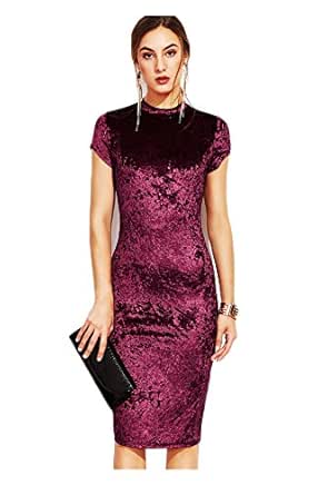 purple velvet bodycon dress