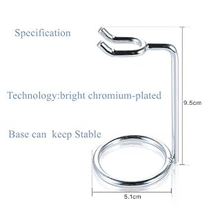 Yosoo Men Metal Art Shaving Brush Stand Holder Razor Base Chromed Silver Shaving Razor Beard Clean Shaver Kit Cartridge… - Image 4