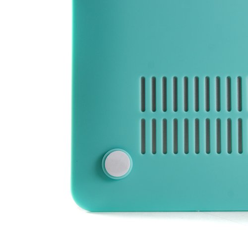 GMYLE(R) Hartschalenhülle 4-in-1, Hülle und Tastaturschutz aus Silikon, gummibeschichtet, transparenter Bildschirmschutz für MacBook Air, 11 Zoll, Türkis - 4