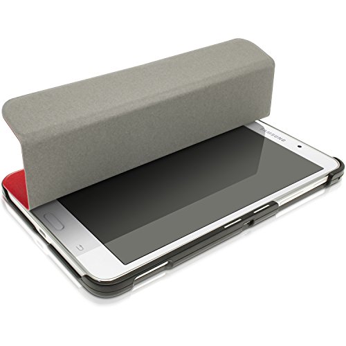 igadgitz Rot PU Ledertasche Hülle Smart Cover für Samsung Galaxy Tab 4 7.0″ SM-T230 mit Multi Winkelbetrachtung Stand + Displayschutzfolie - 3