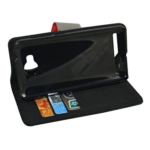 Huawei Y3 II Pro Custodia,Mama Mouth Portafoglio custodia in PU di cuoio pelle con supporto carte di credito in Piedi caso Case per Huawei Y3II Pro / Huawei Y3 2 Smartphone,Nero