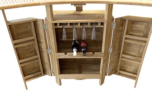 Original Teakholz Gartenmöbelset 5tlg, Farbe natur, Teakholzbar mit