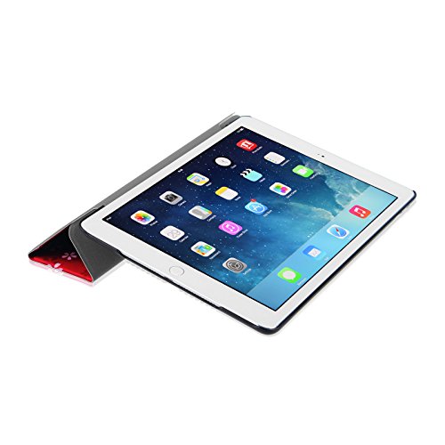 Fintie iPad Air 2 Hülle – Ultradünn Superleicht Smart Cover Schutzhülle Tasche Case mit Ständer und Auto Sleep / Wake Funktion für Apple iPad Air 2 (iPad 6 6th Generation), Fleur rouge - 9