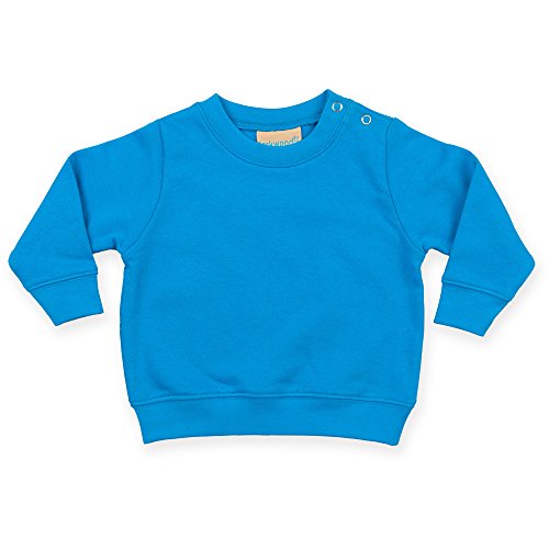 Larkwood Childrens Crew Neck Sweatshirt With Shoulder Poppers Blue
