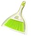 Plastic Windowsill Floor Cleaning Broom Brush Dustpan Set Beige Green