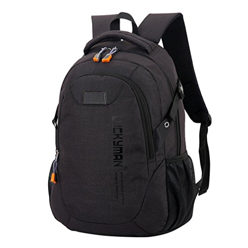 Preisvergleich Produktbild Hevoiok Unisex Schulrucksack Freizeitrucksack mit Reißverschluss Backpack Damenrucksack Laptoprucksäcke Herren Schülertasche für Arbeit Schule Reise (Schwarzer)