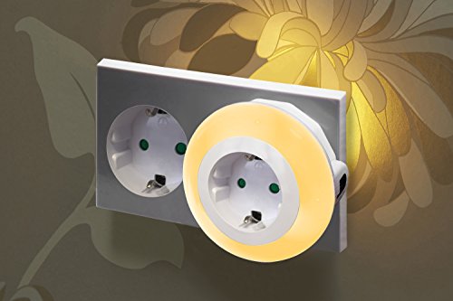 Auraglow Automatischer Orientierungslicht Stecker Mehreren Farben Stecker Durch LED Dämmerungssensor Kindersicherung Nachtlicht Licht mit Abenddämmerung bis Tageslicht Sensor