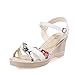 Produktbild Damen Sandalen Ronamick Frauen Damen Keile Schuhe Sommer Sandalen Plateau Toe High Heels Riemchensandalen Sandaletten Pantoletten Zehentrenner (36, Weiß)