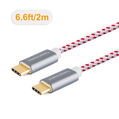 USB Typ C-C Kabel, cablecreation 6.6 ft geflochtenes USB 2.0 Typ C (usb-c), Typ C Daten Ladekabel (3 A), für MacBook, Nexus 5 x/6P und mehr, Rot - 2