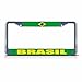 Produktbild Brasilien-Flagge aus Metall für Nummernschild, Zwei Löcher, perfekt für Männer und Frauen, Auto-Garadge Dekor