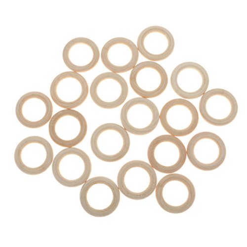 Gazechimp 20x Holzringe Holzring natur 3.5cm - 6