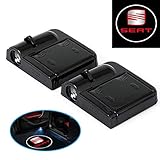 LED Farbe: Weiß A71 2 Stück Wireless Auto Tür Licht LED Car Willkommen Projector Logo für SEAT, mehr gebohrt Werden