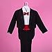 Dressy Daisy Baby Boys' 5 Pcs Set Formal Tuxedo Suit With Tail Baptism Christening Outfit Pageboy Suits Size 6-9 Months Black Red