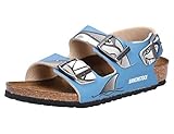 Bedrucktes Leder BIRKENSTOCK Milano Sandalen Unisex, EUR 30, Blau