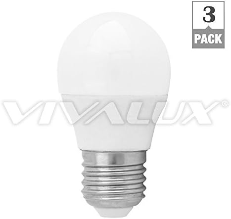 3 Pack VIVALUX CAMEO LED GCL Small Edison Screw Mini Globe Bulb 6W E27 LED bulb, 6W, E27, 230V, Mini Globe (4000K Cool White)