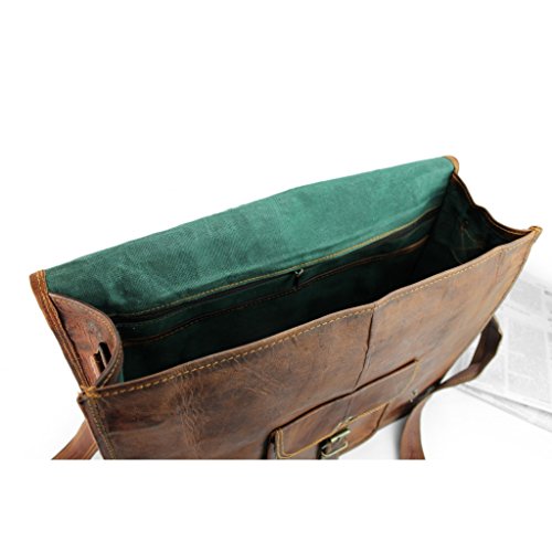 A.P. Donovan – Leder-Schulter-Tasche handgefertigt – robuster Messenger Bag im vintage Look – Laptop-Büro-Akten-Umhänge-Tasche mit Tragegriff - 6