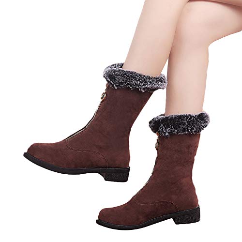 Preisvergleich Produktbild TianWlio Stiefel Frauen Winter Warm Schuhe Stiefeletten Boots Halten Schlüpfen Schneestiefel Weihnachten Winter Freizeit Flock Zipper Flache Schuhe Plattform Warm Halten Schneestiefel