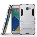 Produktbild COOVY® Cover für Samsung Galaxy A9 SM-A900 / SM-A900F (Model 2015) Bumper Case, Doppelschicht aus Plastik + TPU-Silikon, extra stark, Anti-Shock, Standfunktion | Farbe Silber