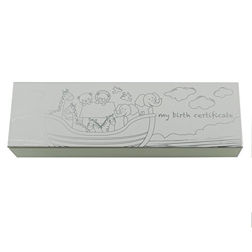 Stunning Noahs Ark Design Wooden Birth Certificate Holder