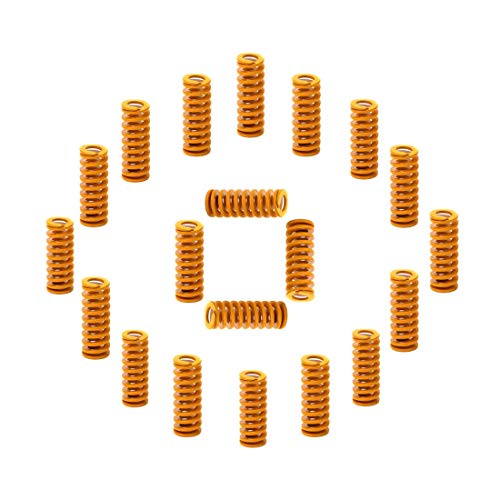 Zeelo 20 Pieces Heated Bed Springs OD 0.31 Length 0.78 Die Springs Light Load Compression Spring for 3D Printer Creality CR-10 10S S4 Ender 3 Heatbed Springs Bottom Connect Leveling