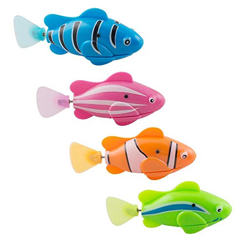 Piscine Robots Poissons Activés dans l'eau Magical Enfants Cadeau Jouet electronique Enfants lot de 4