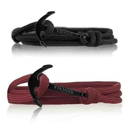 Vikings Anker-Armband Set für Sie & Ihn 2 Stück aus Nylon 6213