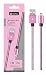 Produktbild Premium Lightning auf USB Kabel Pink mit Metallstecker + Nylonmantel 1M,flexibles Lade- und Datenkabel für iphone 6,6+,6s,6s+,7,7+,5,SE,ipad,ipod touch ab Gen 5