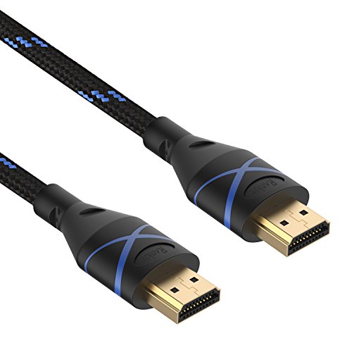 HDMI Kabel, Rankie 1.8m Nylon Geflochten Extrem Haltbar Hochgeschwindigkeits HDMI HDTV Kabel - Unterstützt Ethernet, 3D, 4K und Audio-Return (Blau) - R1108Q