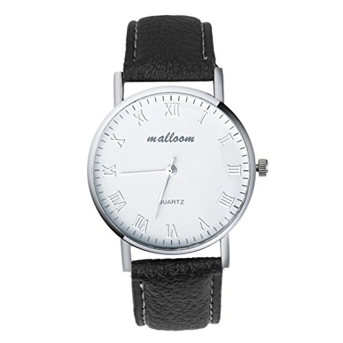 Sunnywill Herren Luxus Kunstleder Quarz Analog Handgelenk Uhren schwarz + wei Sunnywill Herren Luxus Kunstleder Quarz Analog Handgelenk Uhren schwarz + wei