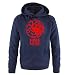 Produktbild Comedy Shirts - Game of Thrones - FIRE AND BLOOD - Herren Hoodie - Navy/Rot Gr. L