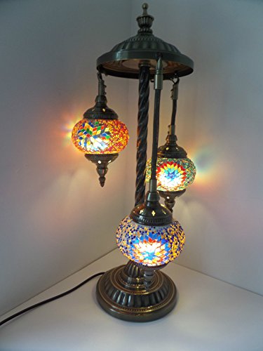 Stunning Mosaic Glass & Bronze Metal Floor Light Hand Made Turkish Lamp Moroccan Light