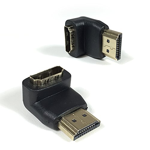 HDMI Winkel Adapter | 90° Winkel (Rechter Winkel) von HDMI A Buchse zu HDMI A Stecker 19pol | 1080p Vergoldete Stecker - 4
