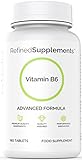Vitamin B6 50 Mg, 180 Tablets - 6 Month Supply - Vitamin B6 Complex Dietary Supplement Tablets - Vitamin B6 Supplement Tablets To Improve Immune System, Metabolism, Emotional & Disorders